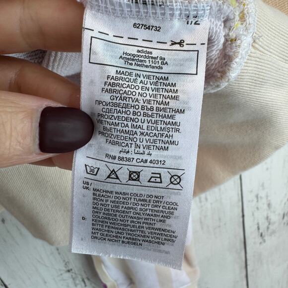 Adidas  x Thebe Magugu Multi All Over Print Crop Hoodie HM1884 Plus Size 1X - Picture 6 of 15